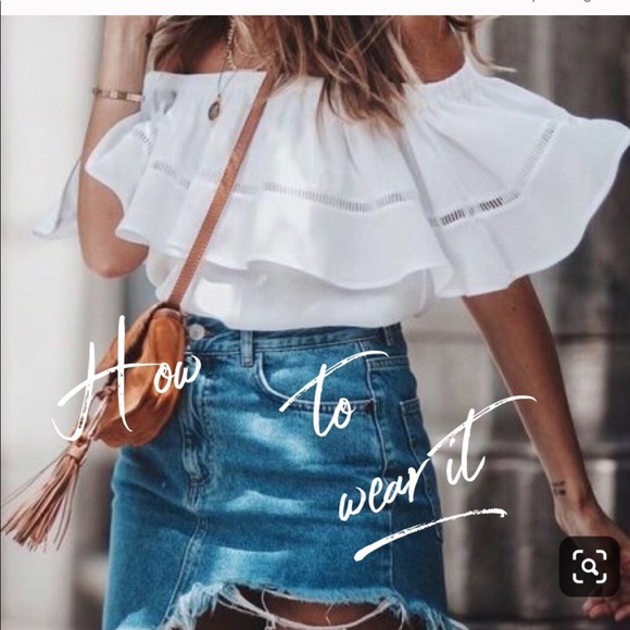 Off shoulder white flirty top - Picture 7 of 7